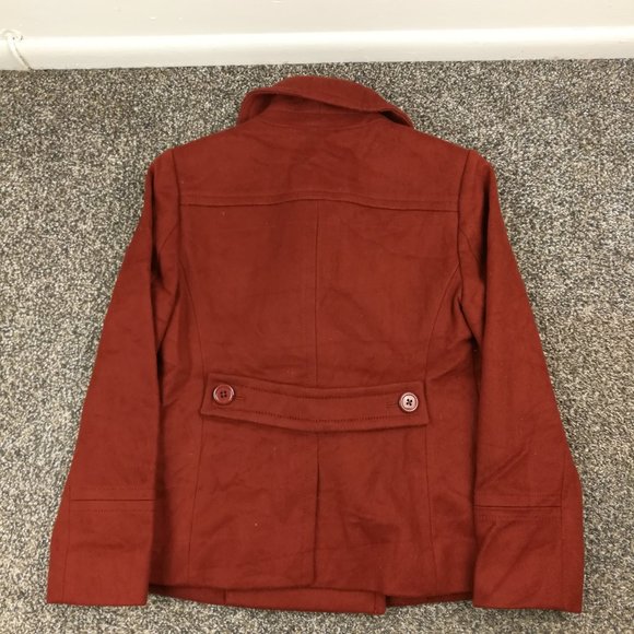 J Crew Pea Coat Wool Nello Gori Double Breasted Rust Henna Red Sz P2 Petite 2 - Picture 7 of 13